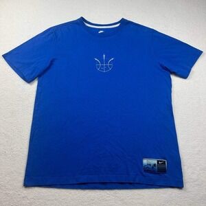 Vintage Nike Summer Hoops Basketball Center Swoosh Logo‎ T-Shirt Active Blue M